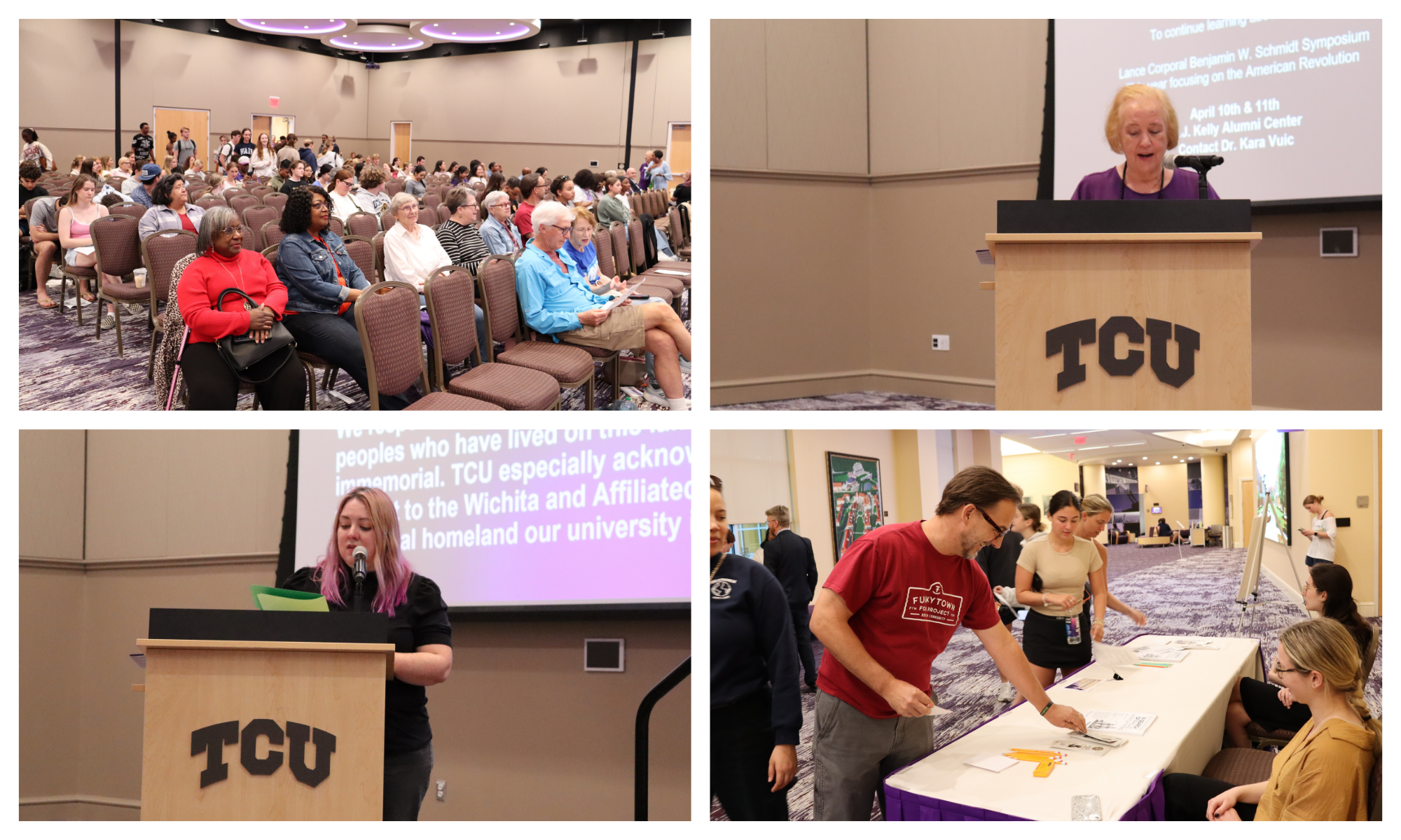 Four photos of the film screening event
