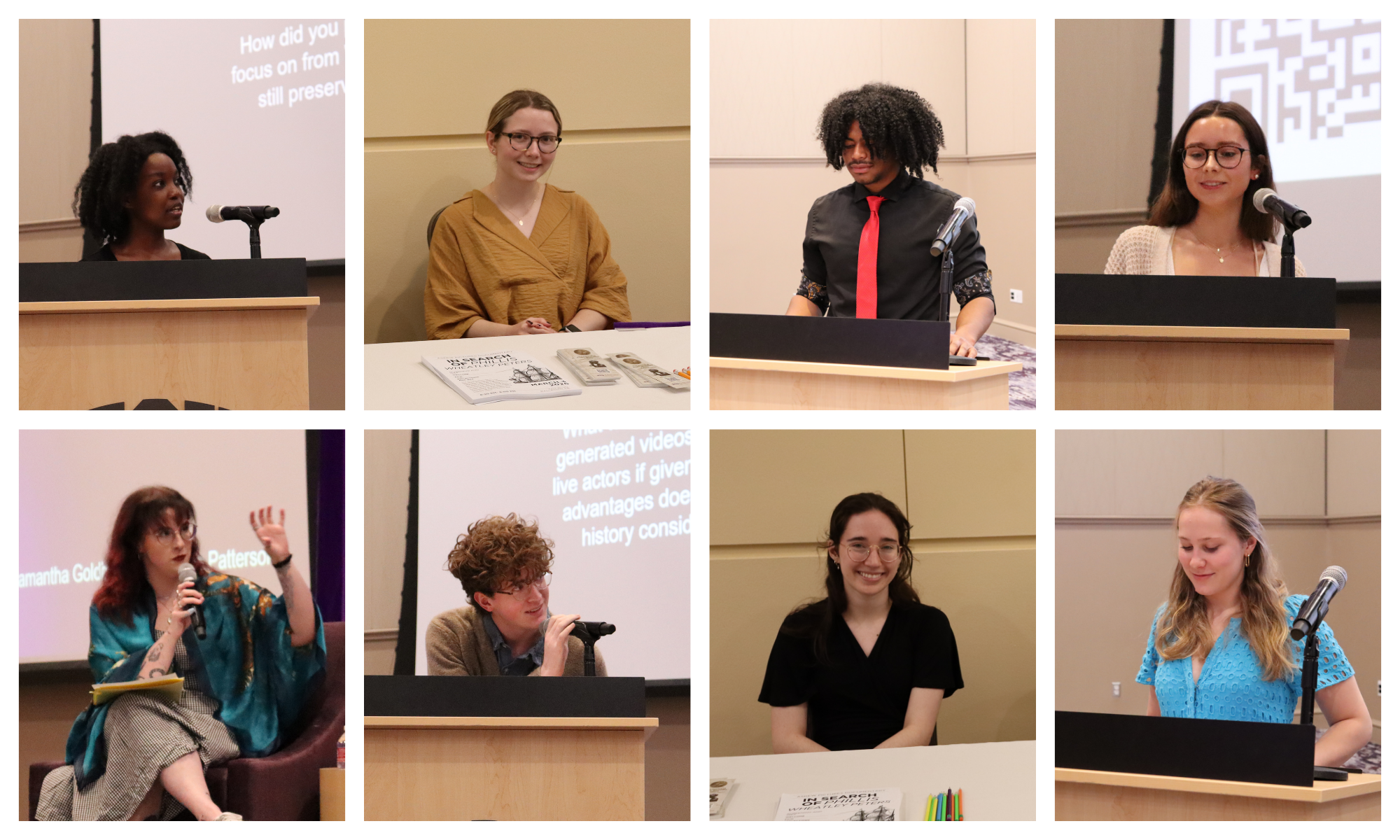 8 images of student speakers