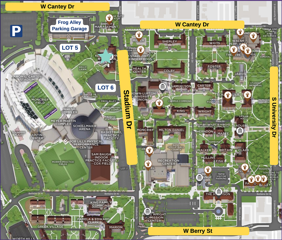 Schmidt parking map showing parking lots available