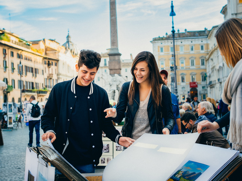 Students on a street