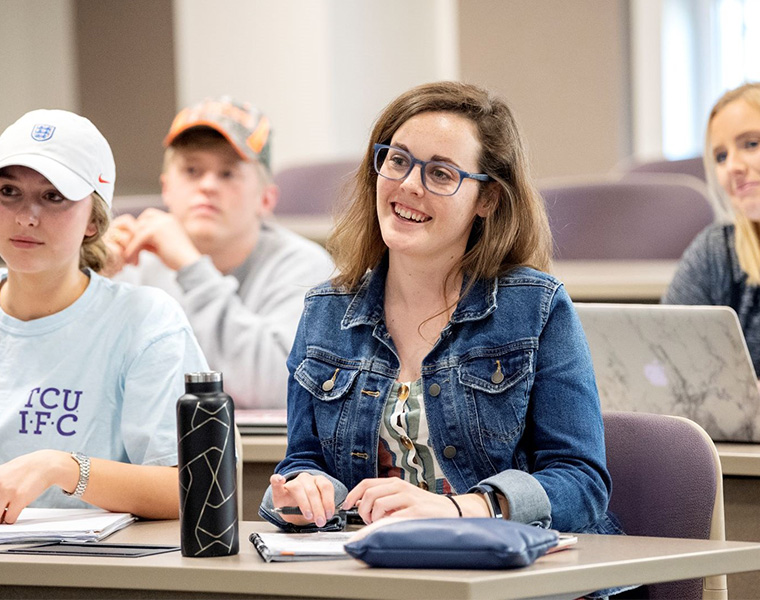 Students sitting in a classroom